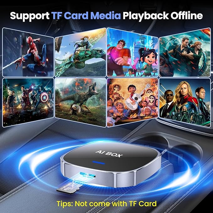 2-in-1 Wireless Apple CarPlay&Android Auto Adapter 2026, Magic AI Box Streaming Dongle Support Netflix/YouTube, Plug&Play, Car Play Wireless Adapter, Only Fit for Cars with Wired CarPlay/Android Auto