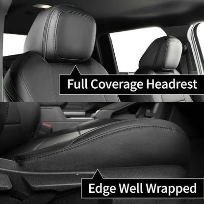 coverdream Front Tacoma Seat Covers Custom Fit for 2024 2025 2026 Toyota Tacoma SR,SR5,TRD Sport,TRD Off-Road,Limited,Fully Covered,Luxury Waterproof Leather Car Seat Protector (Front Row Only,Black)