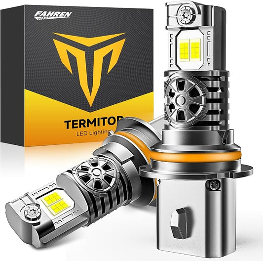 Termitor Latest 9007 Fog Light Bulb, HB5 Halogen for Off-road only | 50K Lumens, 6500K Daylight White, No Adapter Required, Easy Install, 70,000hrs+ Lifespan, IP68, 1: 1 size, Pack of 2