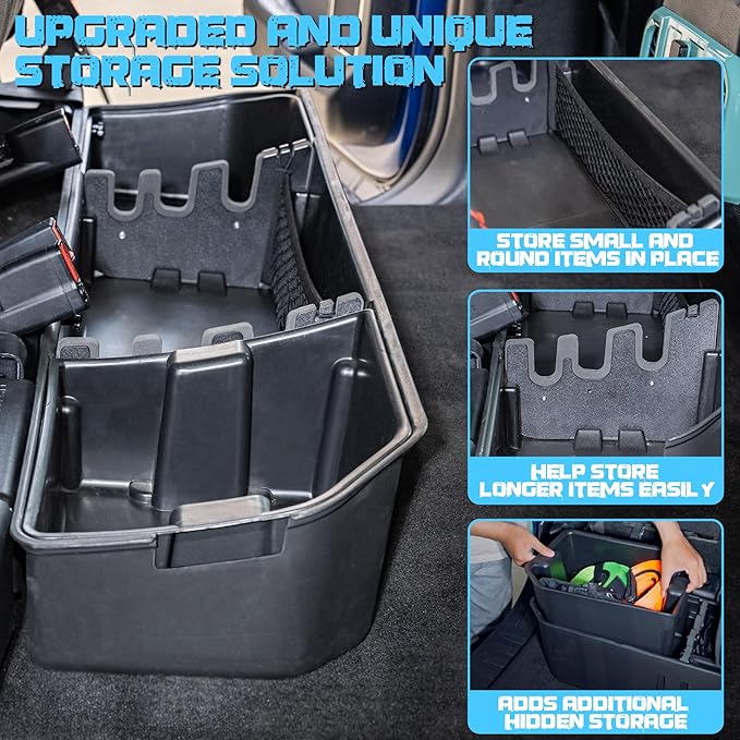 WHALEMOTOR Underseat Storage Compatible with Ford F150(2015-2026)&Super Duty(2017-2026) SuperCrew/Crew Cab, Upgraded Rear Under Seat Organizer Cargo Box for F-150 F250 F350 F450 F550