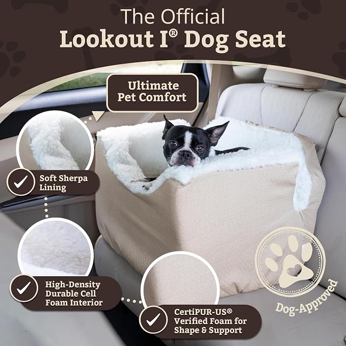 SNOOZER PET Products Lookout 1 Dog CAR SEAT, Birch Diamond, Medium
