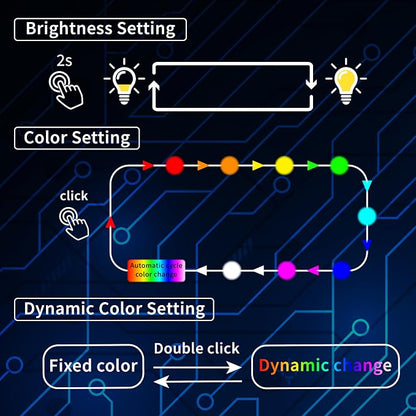 Mini USB LED Car Light, DC 5V Intelligent Interior Car Lights, Atmosphere Lamp for Car, Plug-in Interface, Suitable for Car, Laptop Keyboard, Home Office, Adjustable Brightness (Type C)