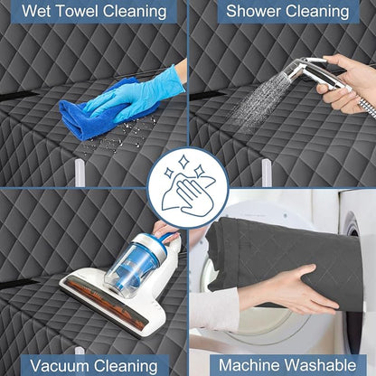 NECKORY Backseat Cover for Dogs, Waterproof and Non-Slip Pet Bench Seat Covers, Car Seat Protector for Back Seat, Universal Size Rear Car Seat Cover Fits Cars, Trucks and SUVs, L-Charcoal Grey&Grey