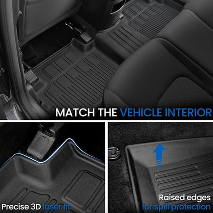 Floor Mats for Kia Sportage Gas 2026 2025 2024 2023(Not Fit PHEV & Hybrid), All Weather TPE Trunk Mat Cargo Liner with Backrest Mats & Door Sill Guards Car Mat Accessories