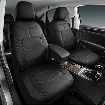 Road Comforts Seat Covers, Premium Leather Car Seat Covers Front Seats,Airbag Compatible, Automotive Seat Covers Universal Fit Most Cars,Vans,Truck,SUV Black
