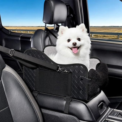 Center Console Dog Car Seat,Pet Puppy Middle Console Dog Car Seat for Small Dogs (Black, Small)
