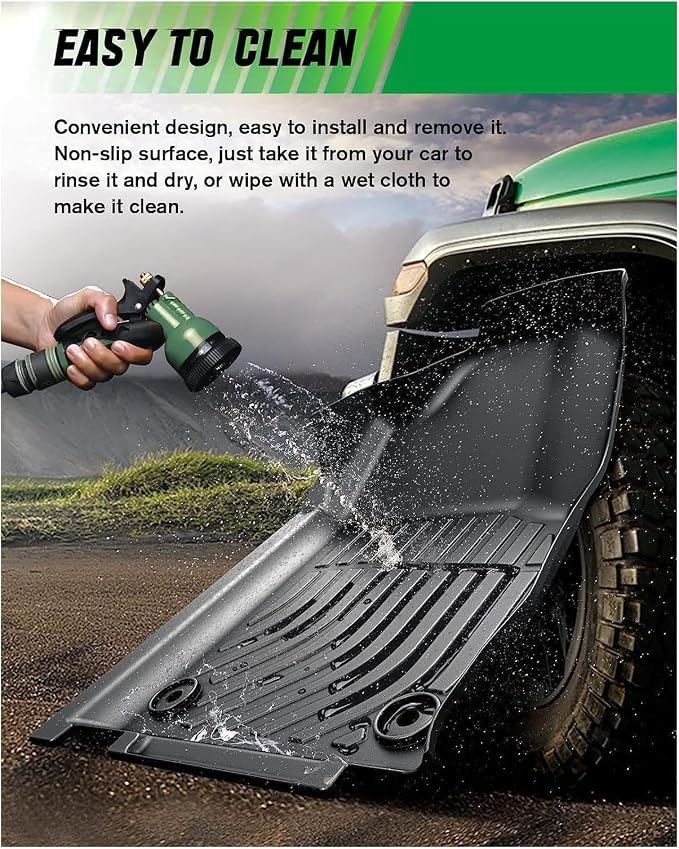 VIWIK Floor Mats Compatible for 2013-2018 Ram 1500/2500/ 3500 Crew Cab, 2019-2024 Ram 1500 Classic Crew Cab, Automotive Car Floor Mats All Weather Custom Floor Liners TPE Black