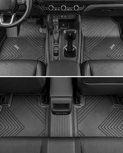 3W Floor Mats Fit for Honda Accord 2023 2024 2025 2026(Include Hybrid Model) All Weather Heavy Duty Custom Fit TPE Car Floor Liners for Accord Front & Rear Rows, Black