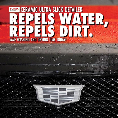 SONAX Ceramic Ultra Slick Detailer | Ceramic Quick Spray Detailer | Si Carbon Ceramic | Durable High Shine Detailer | Slick to the Touch Detailer | Waterless Wash | 268500 | 5 Liter