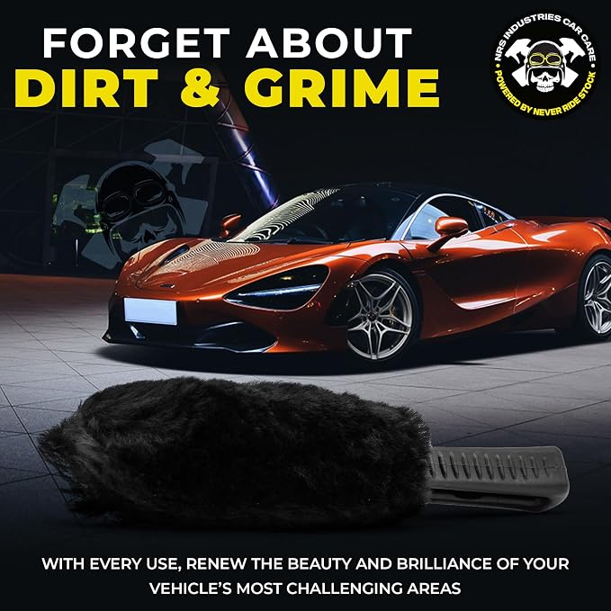 Wheel & Tire Cleaning Brush | Heavy-Duty Bristles | Deep Clean Tires, Rims, Wheel Wells & Engine Bays | Safe on All Finishes | Non-Slip Ergonomic Grip | Scratch Free
