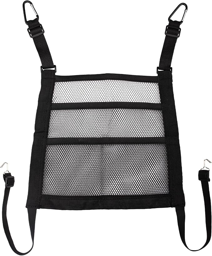 3 Layer Car Mesh Organizer Between Front Seat Backseat Mesh Storage Net Kid Dog Pet Barrier Car Net Pocket Handbag Tissue Purse Holder for SUV, Van