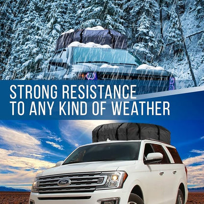 Waterproof Car Rooftop Cargo Bag - Zento Deals 15 Cubic Feet, Large Storage, Carrier with Heavy Duty Straps, Fits All Racks, for Cars Side Rails Cross Bars or Basket
