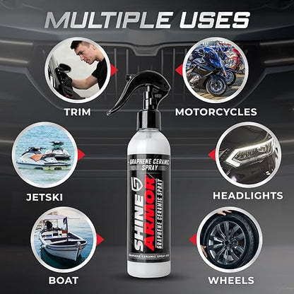 Graphene Ceramic Coating for Cars | Next Gen Car Wax Spray | Protect Paint Work with Highly Concentrated Hydrophobic Ceramic Detail Top Coat for Motorbikes, Trucks and Boats