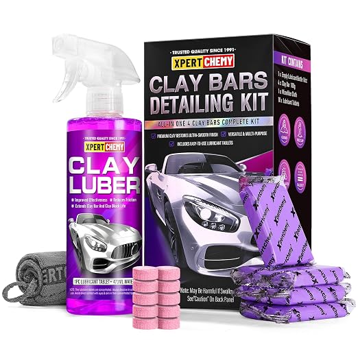 Car Clay Bars Auto Detailing 4 Pack 400g(4x100g) and Clay bar Lubricant Tablets 10 Pack(1pcs=16 oz) Clay bar kit, Spray Bottle and Microfiber Towel for Car Detailing