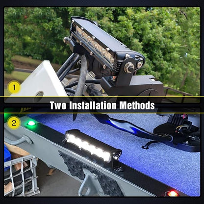 Nilight 2PCS 7 Inch 18W Ultra-Slim Single Row LED Flood Light Bar Fog Light Dricing Light Work Light for Offroad 4x4 Jeeps Trucks ATV UTV SUV Tacoma Subaru