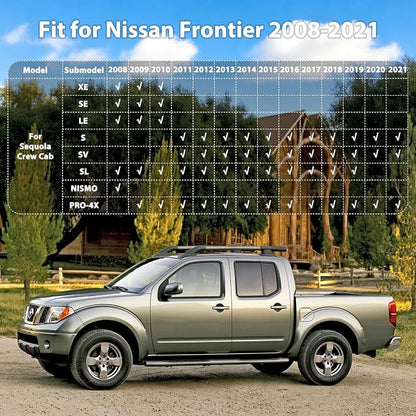 Floor Mats for 2008-2021 Nissan Frontier Crew Cab, All Weather TPE Floor Liners Custom Fit Frontier Heavy Duty Car Mats 1st & 2nd Mat Accessories Odorless Anti Slip Black