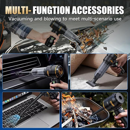 Handheld Car Vacuum Cordless, 17000PA Mini Car Vacuum Portable Cordless, Brushless Motor with Digital Display, Car Vacuum Cleaner for Office Desk Home Kitchen Car Pet Hair, Travel