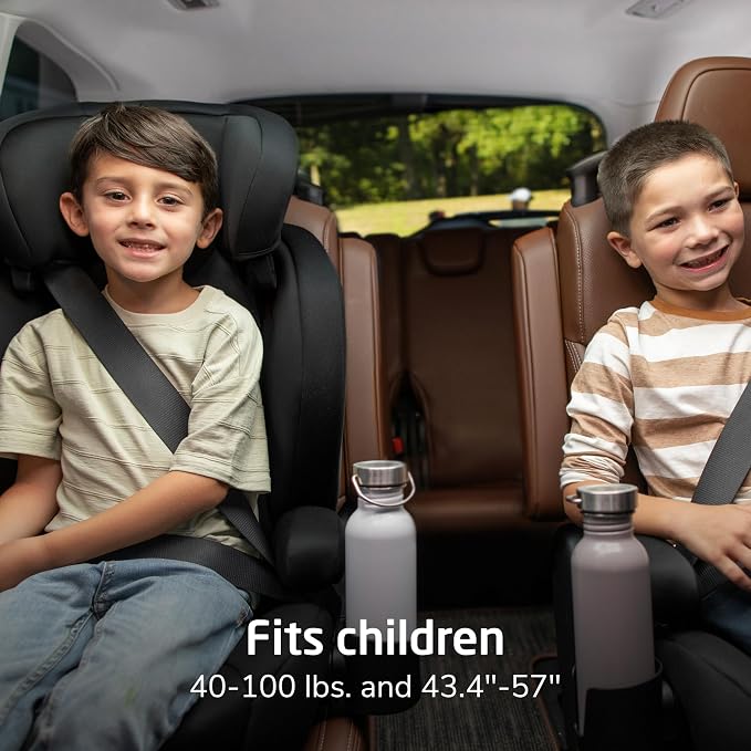 Maxi-Cosi RodiSport Kids Booster Car Seat, High-Back, Backless Booster, 10-Position Headrest, Easy Latch System, Reclining Chair, Belt Guide, Fits 40-100 lbs, 43.4-57 in, Sea Shadow