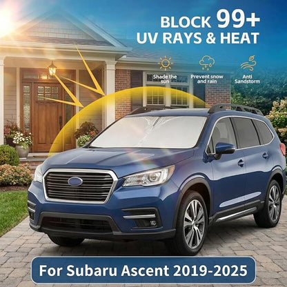 Windshield Sun Shade for Subaru Ascent 2019-2024 2025 2026 Sunshade Front Window Shade Custom Fit Ascent Accessories Sun Visor Foldable Shade Blocks UV Rays Accessories