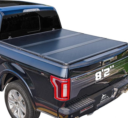 Hard Folding Truck Bed Tonneau Cover Compatiable with Ford Super Duty 8.2 FT Long Box, 1999-2026 F250 F350 F-250 F-350, Tri Fold Style