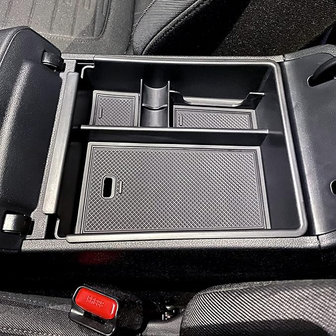 Center Console Organizer Tray Compatible with Hyundai Tucson Limited 2022 2023 2024 Tucson Hybrid Accessories, Automatic Transmission Only,SEL Only for Hybrid SEL,Armrest Secondary Storage Box,Black