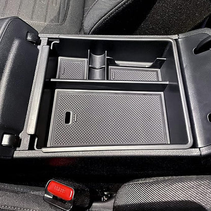 Center Console Organizer Tray Compatible with Hyundai Tucson Limited 2022 2023 2024 Tucson Hybrid Accessories, Automatic Transmission Only,SEL Only for Hybrid SEL,Armrest Secondary Storage Box,Black