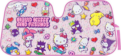 Carbella Hello Kitty and Friends Car Windshield Sun Shade, Official Sanrio Accordion Style Sunshade for Car Window, Cute Car Sun Shade Windshield, Hello Kitty Car Accessories for Women (HK & Friends)
