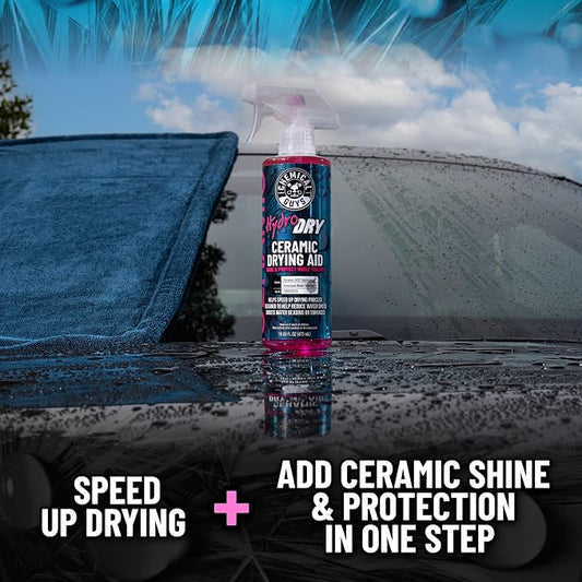 Chemical Guys HydroDry, Ceramic Drying Aid - 16 oz Quick Detail Spray Enhances Shine and Protection After Wash, Safe for Cars, Trucks, SUVs, Motorcycles, and RVs - Hydrophobic Gloss Booster
