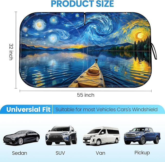 Windshield Sun Shade - Windshield Sun Shade Foldable Offers Ultimate Protection for Car Interior UV Protection Car