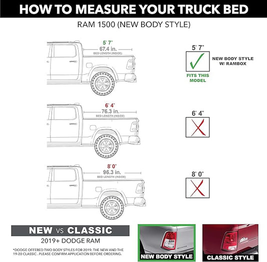 RealTruck BAK Revolver X2 Hard Rolling Truck Bed Tonneau Cover | 39227RB | Fits 2019-2024 Dodge Ram 1500 w/RamBox, Fits with and Without Multi-Function (Split) Tailgate 5' 7" Bed (67.4")