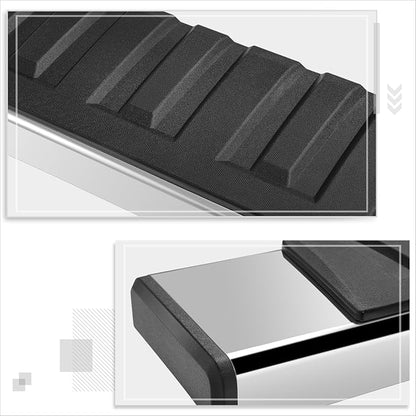 6.75" Running Boards Compatible with 2004-2024 Nissan Titan XD Crew Cab | Pair of Stainless Steel Flat Side Step Nerf Bars for Truck, Heavy Duty Polished Chrome Step Bars
