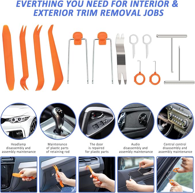 126pcs Roadside Emergency Car Kit - Auto Safety Kit Vehicle Outdoor Automotive Interior Kits with Jumper Cables