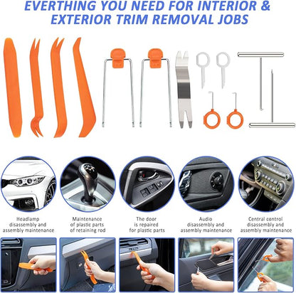 126pcs Roadside Emergency Car Kit - Auto Safety Kit Vehicle Outdoor Automotive Interior Kits with Jumper Cables