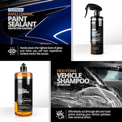 Cerakote Pro Ceramic Bundle – Car Wash & Professional Ceramic Kit with Microfiber Towels – Exterior Auto Cleaning & Protection Kit - Prep and Apply Cerakote Professional Ceramic Paint Coating