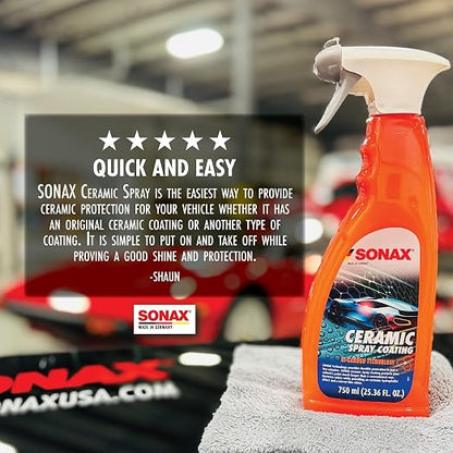 SONAX Ceramic Spray Coating 257400 | Durable Ceramic Technology for High Gloss & Protection | Hydrophobic for All Paint Surfaces | Easy to Apply | Long Lasting Shine & Water Repellent Finish | 750ml