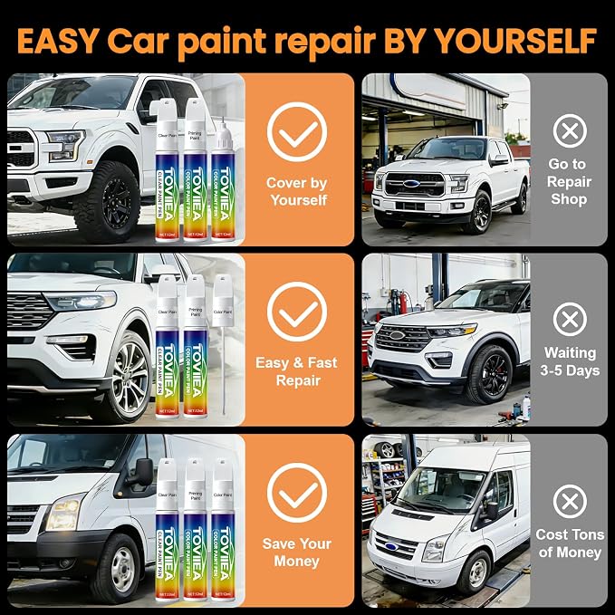 (070 Blizzard Pearl Tricoat Touch Up Paint Compatible with TOYOTA,2-In-1 Car Scratch Remover Pen,Car Paint Scratch Repair Kit for Scratches,Chips & Nicks,3-PCS SET,Innovation Upgrade Version