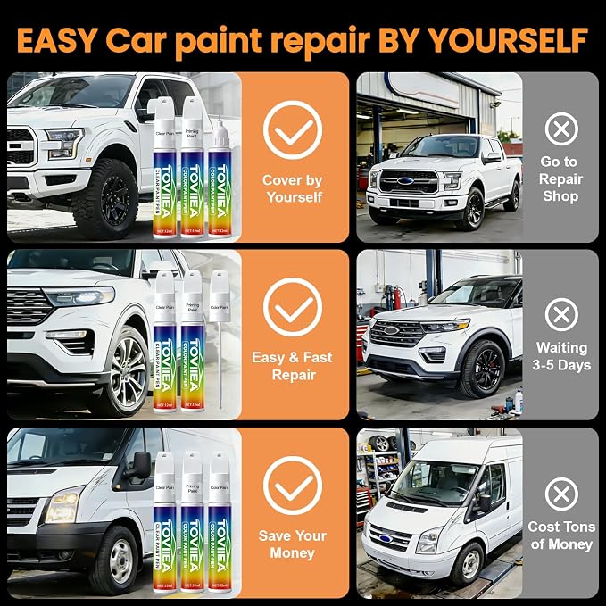 (25D)Snowflake White Pearl Mica Touch Up Paint Compatible with MAZDA,2-In-1 Car Scratch Remover Pen,Car Paint Scratch Repair Kit for Scratches,Chips & Nicks,3-PCS SET,Innovation Upgrade Version