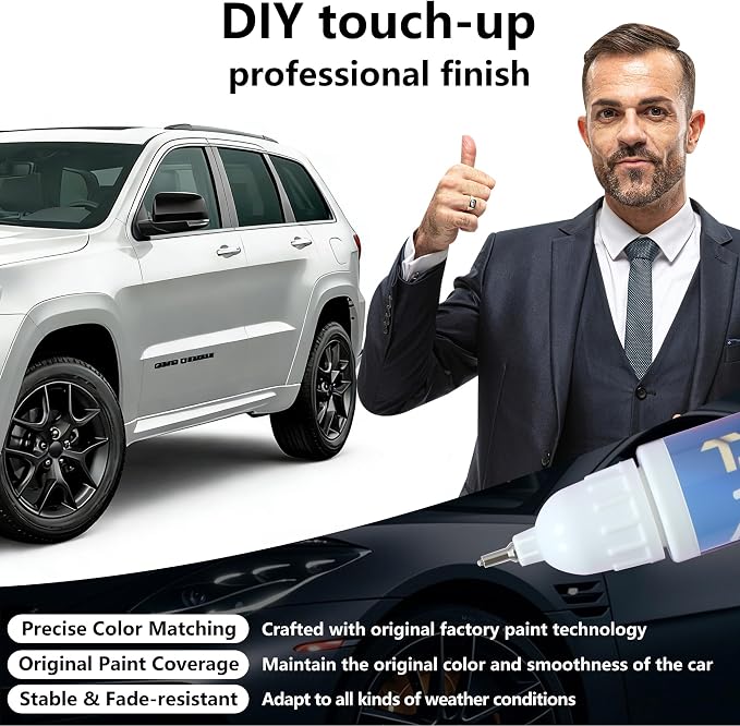 PW7 GW7 Bright White Touch Up Paint for JEEP Match, Car Paint Scratch Repair kit, 2 in 1 Scratch Remover Pen with Color-Matched Rapid Drying of Paint Coating