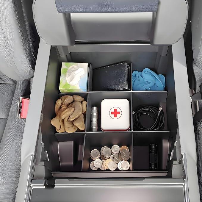 Vehicle OCD - Center Console Organizer for Ford F150 (select 2024-2026 models) (full console w/bucket seats ONLY) - Made in USA - SLX197