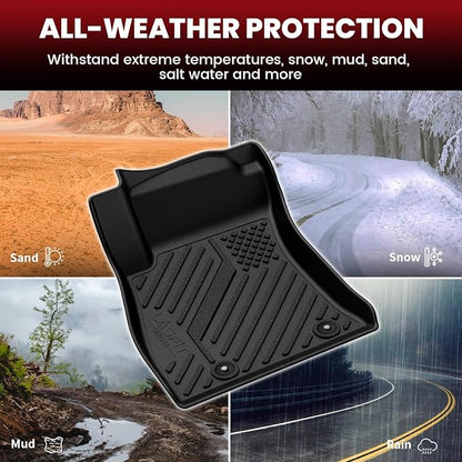 LASFIT Floor Mats & Cargo Mat for Nissan Sentra 2014-2019, Custom Fit TPE All Weather Easy Clean Durable No-Curling Floor Liners for Sentra 2019 2018 2017 2016-2014 Car Mats & Trunk Mat, Black