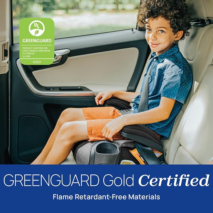 Chicco GoFit ClearTex Backless Booster Car Seat, Travel Booster Seat for Car, Portable Car Booster Seat for Children at Least 4 Years Old and 40-110 lbs., Orchid/Navy