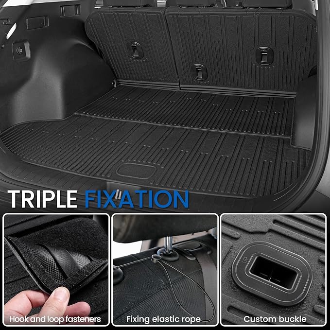Floor Mats for Kia Sportage Gas 2026 2025 2024 2023(Not Fit PHEV & Hybrid), All Weather TPE Trunk Mat Cargo Liner with Backrest Mats & Door Sill Guards Car Mat Accessories