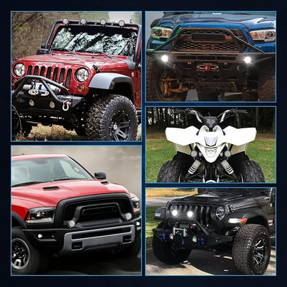 ACEC SHOP Round LED Pods 2PCS 54W 3.5 Inch Round Off Road Lights Fog Lights Offroad Driving Light Flood Light Bars LED Ditch Pods for Wrangler Pickup Truck Toyota SUV UTV ATV Boat