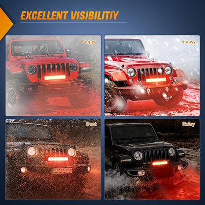 Nilight LED Light Bar 12 Inch 72W Spot Flood Combo Red Beam Off Road Lights Fishing Hunting Emergency Deck Boat Work Lighting for Trucks UTV Pick-up Van Boat Tractor