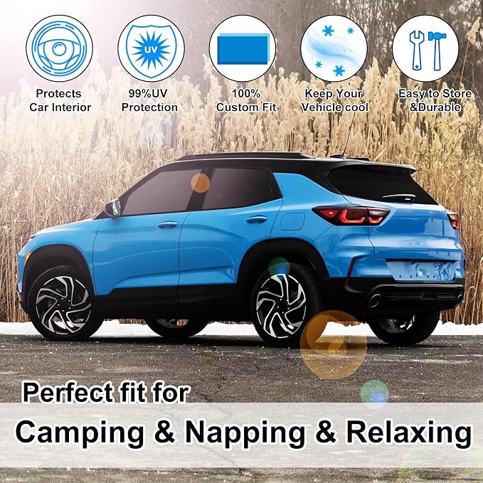 TINGLU Window Shades for Chevrolet Trailblazer 2021-2025 2026 Accessories Car Side Full Windows Rear Windshield Sun Shade Sun UV Rays & Privacy Protection for Camping,Napping 6PCS
