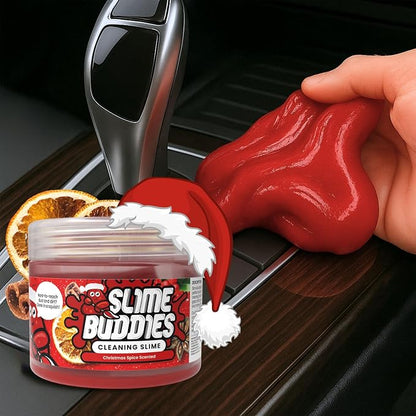 Slime Buddies Car Cleaning Gel Putty - Christmas Spice Scented Interior Detailing Tool for Cup Holders, Air Vents & Keyboard - Reusable Auto Detailing Accessories - Dust Remover Goop