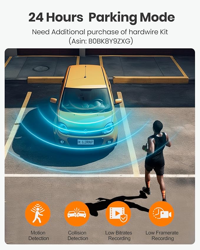 4K Dash Cam Front and Rear, Built-in WiFi GPS, 3" IPS Screen, HDR Night Vision Dash Camera for Cars, G-Sensor App Control, Emergency Lock, Accident Record, Parking Mode, Support 512GB Max