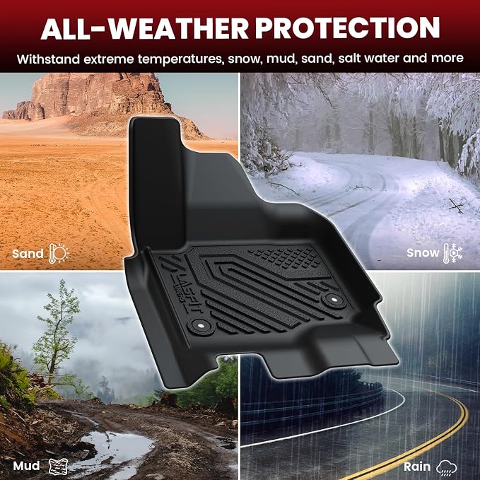 LASFIT Floor Mats&Cargo with Backrest Mats for 8 Seats 2025 2026 2027 Ford Expedition MAX, All Weather TPE Custom Fit for Car Liners, 1st& 2nd& 3rd, (Only Fit 3rd Row 40/20/40 Split Bench seat) 5pcs