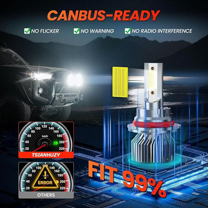 Compatible For Ford F150 F250 F350 1997-2003 Driving Light Bulb,600% Brightness High Low Beam Fog Light Bulbs Combo,Plug and Play,6500K White Bulbs,IP68 4pcs