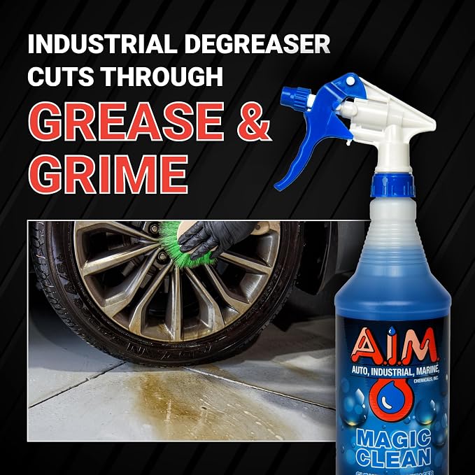 AIM Chemicals Magic Clean Multipurpose Cleaner - Industrial & Car Detailing - Cleans Cars, Trucks, SUVs, Boats, RVs - Effective Wheel & Tire Cleaner - Powerful Degreaser - Heavy Duty Use, 1 Gal